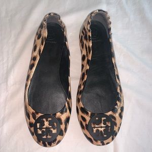 Tory Burch Leopard Print Paten Ballet Flats